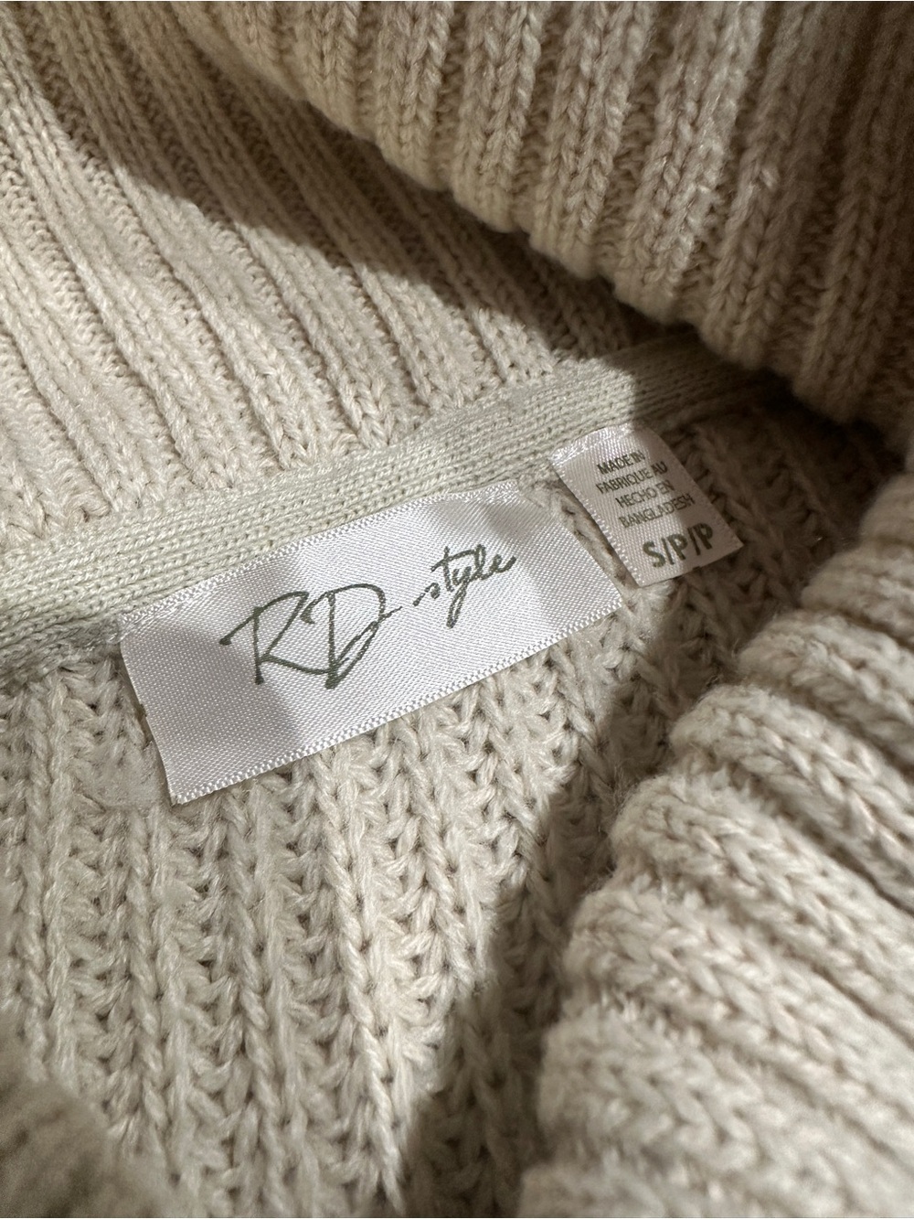 RD Style Cream Turtleneck Knit Poncho - Picture 10 of 10